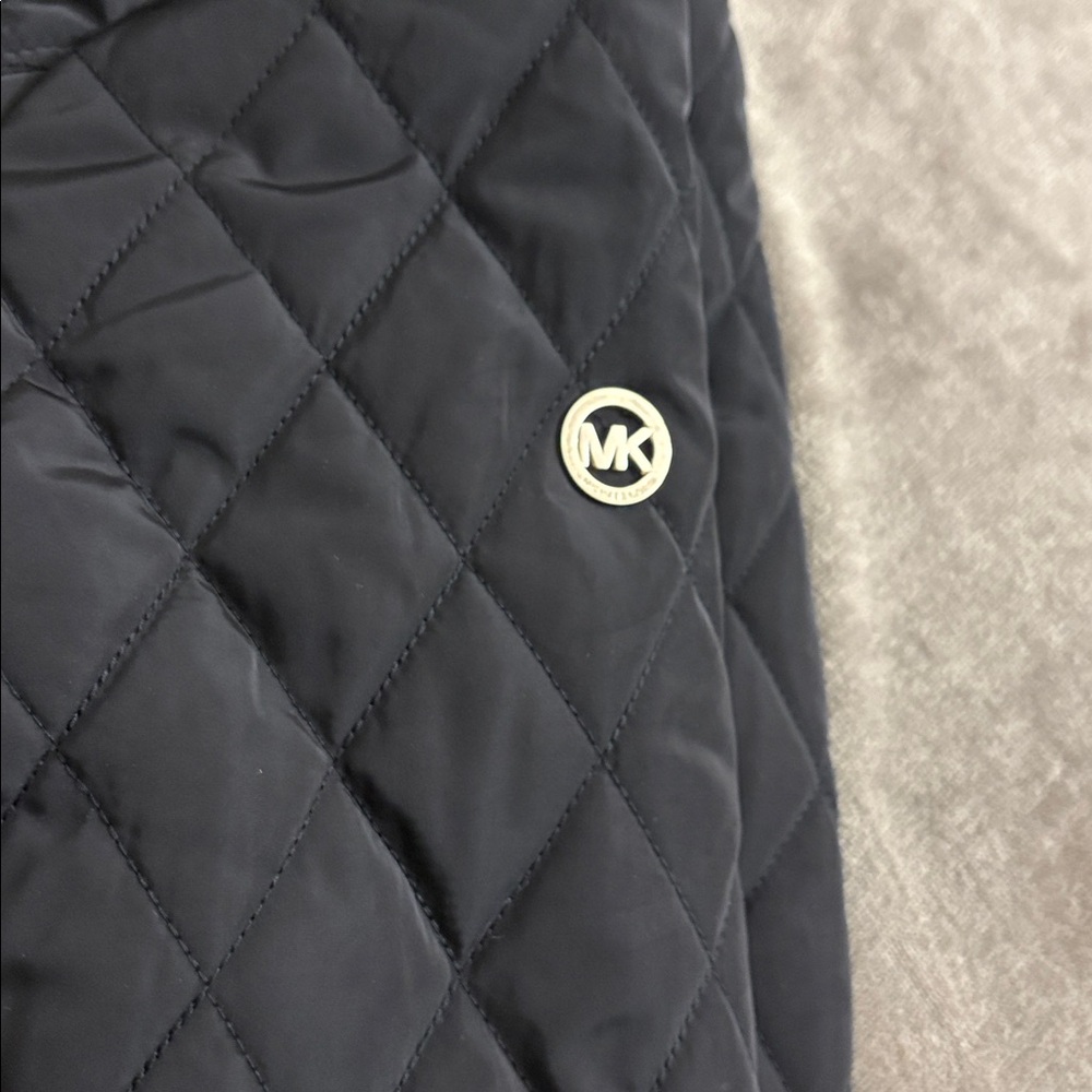 MICHAEL Michael Kors Quilted Black Puffer with Cream Shearling Collar - Picture 11 of 11